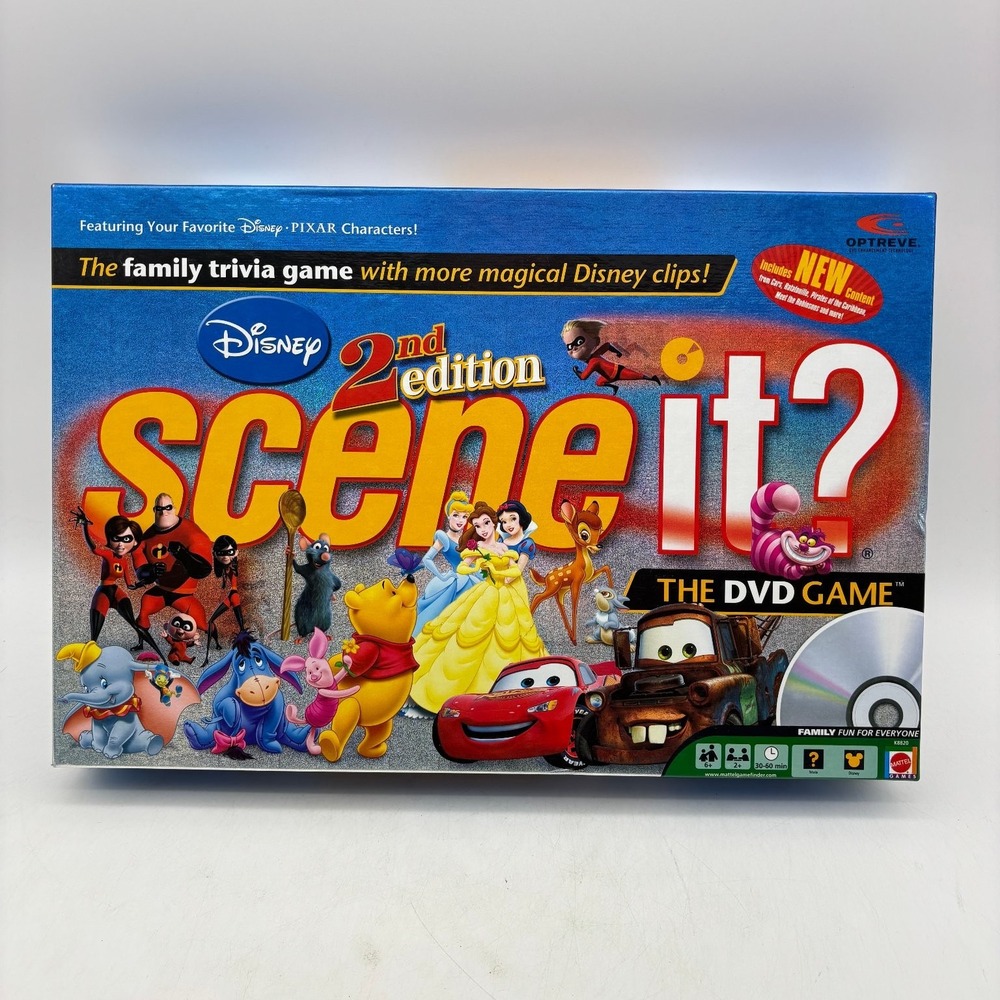 Disney Scene It 2nd Edition DVD Board Game 2007 Mattel Pixar Trivia COMPLETE